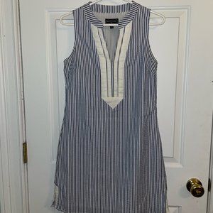 Blue and White Shift Dress